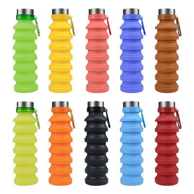 Σιλικόνιο μανίκι 500 ml Δυνατό να αναδιπλωθεί μπουκάλι νερού με κάλυμμα