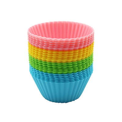 24pcs / 12pcs συσκευασία Προσαρμοσμένο λογότυπο Αποδεκτό Σιλικόνη Non-stick Cupcake Liners για το πάρτι