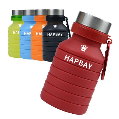 Σιλικόνιο μανίκι 500 ml Δυνατό να αναδιπλωθεί μπουκάλι νερού με κάλυμμα