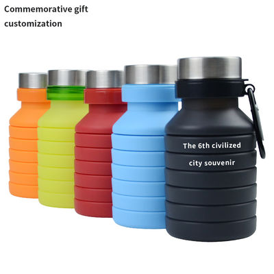 Σιλικόνιο μανίκι 500 ml Δυνατό να αναδιπλωθεί μπουκάλι νερού με κάλυμμα