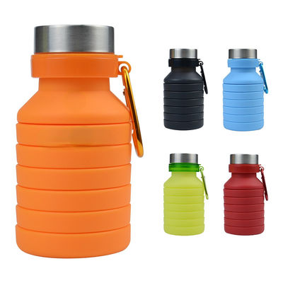Σιλικόνιο μανίκι 500 ml Δυνατό να αναδιπλωθεί μπουκάλι νερού με κάλυμμα