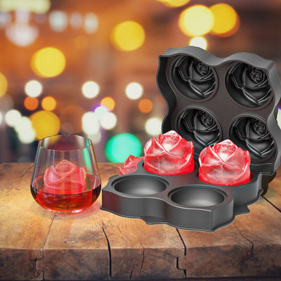 Σιλικόνη Rose Ice Ball Maker Εύκολη απελευθέρωση Μεγάλος κύβος πάγου για Cocktail Snack Trays