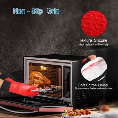 Δύο γάντια για κουζίνα μαγείρεμα μπάρμπεκιου ψήσιμο ανθεκτικά στη θερμότητα γάντια χειρός από σιλικόνη