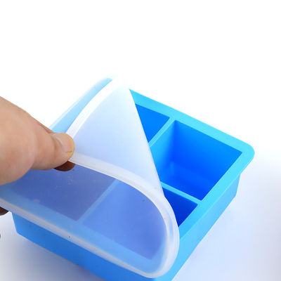 Προσαρμοσμένο λογότυπο 116g Bpa Free Σιλικόνης Ice Cube Τράι με κάλυμμα Σχήμα Σχήμα Προμήθεια