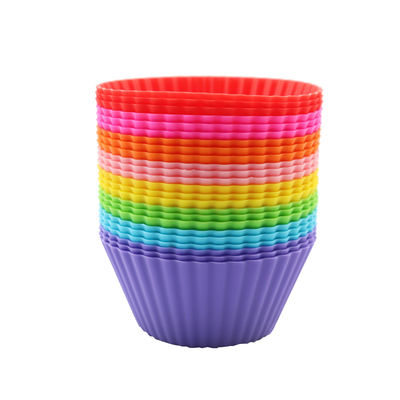 24pcs / 12pcs συσκευασία Προσαρμοσμένο λογότυπο Αποδεκτό Σιλικόνη Non-stick Cupcake Liners για το πάρτι