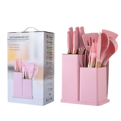 19 PCS Αντικαρδιόμενα Σιλικόνιο Εργαλεία Μαγειρικής Εγκαταστήστε ανθεκτικά εργαλεία μαγειρικής για την κουζίνα σας