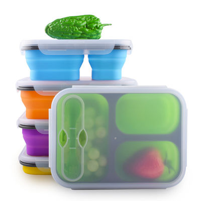 3 Διαμερίσματα Παιδιά Ασφαλής από διαρροές Bento Επαναχρησιμοποιήσιμα δοχεία αποθήκευσης τροφίμων με πιρούνι