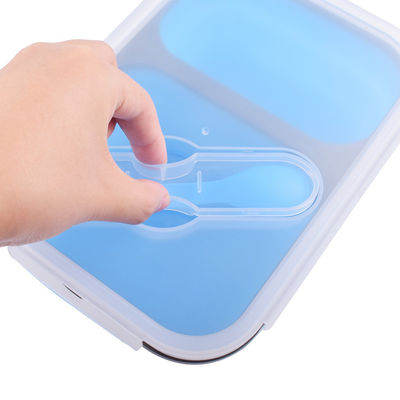 3 Διαμερίσματα Παιδιά Ασφαλής από διαρροές Bento Επαναχρησιμοποιήσιμα δοχεία αποθήκευσης τροφίμων με πιρούνι